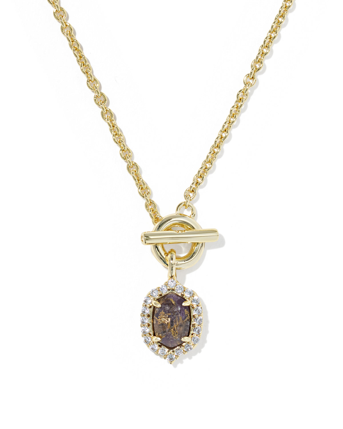 Daphne Crystal Frame Toggle Necklace