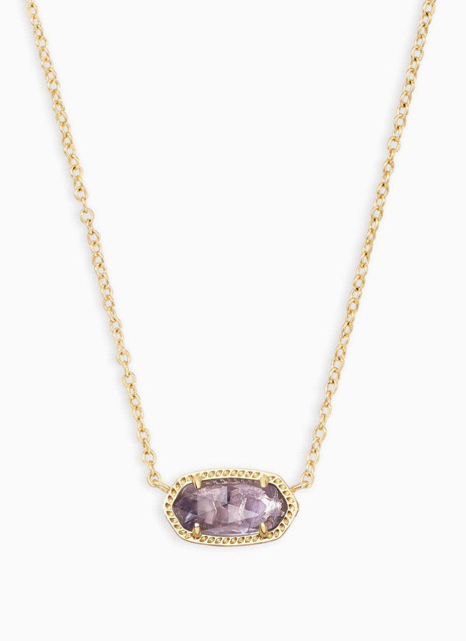 Elisa Gold Necklace-Amethyst - Brazos Avenue Market
