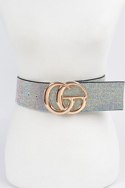 Rhinestone Thick Belt - Brazos Avenue Market