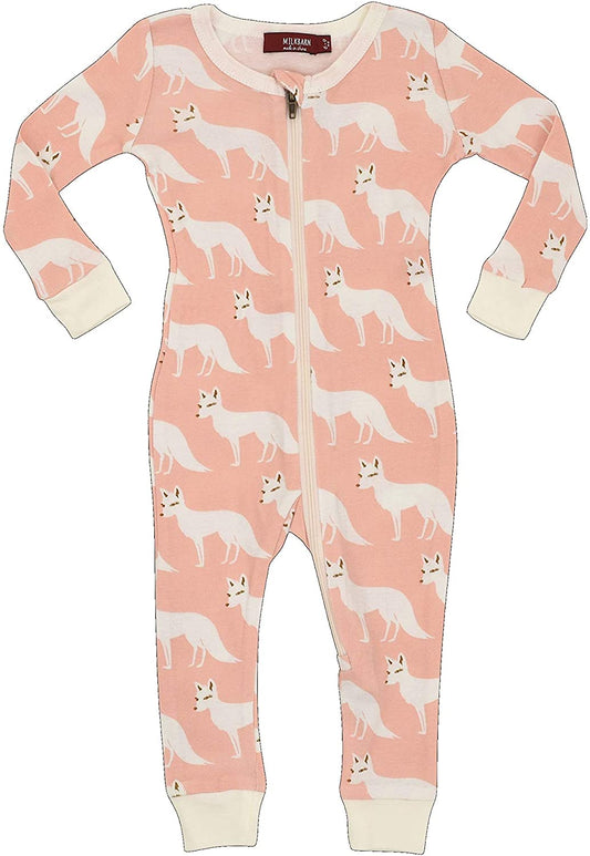 Milkbarn Pink Fox Zipper Pajamas - Brazos Avenue Market 