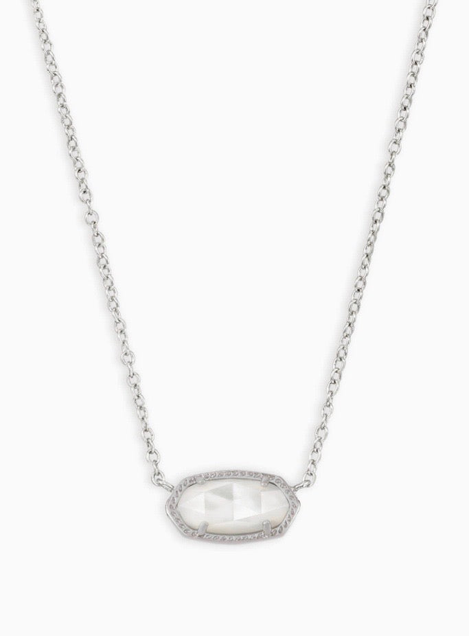 Elisa Silver Necklace-Ivory Mother of Pearl - Brazos Avenue Market