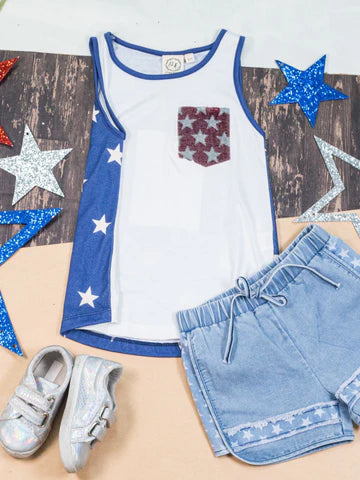 Girls' Ruffle Denim Shorts - Brazos Avenue Market