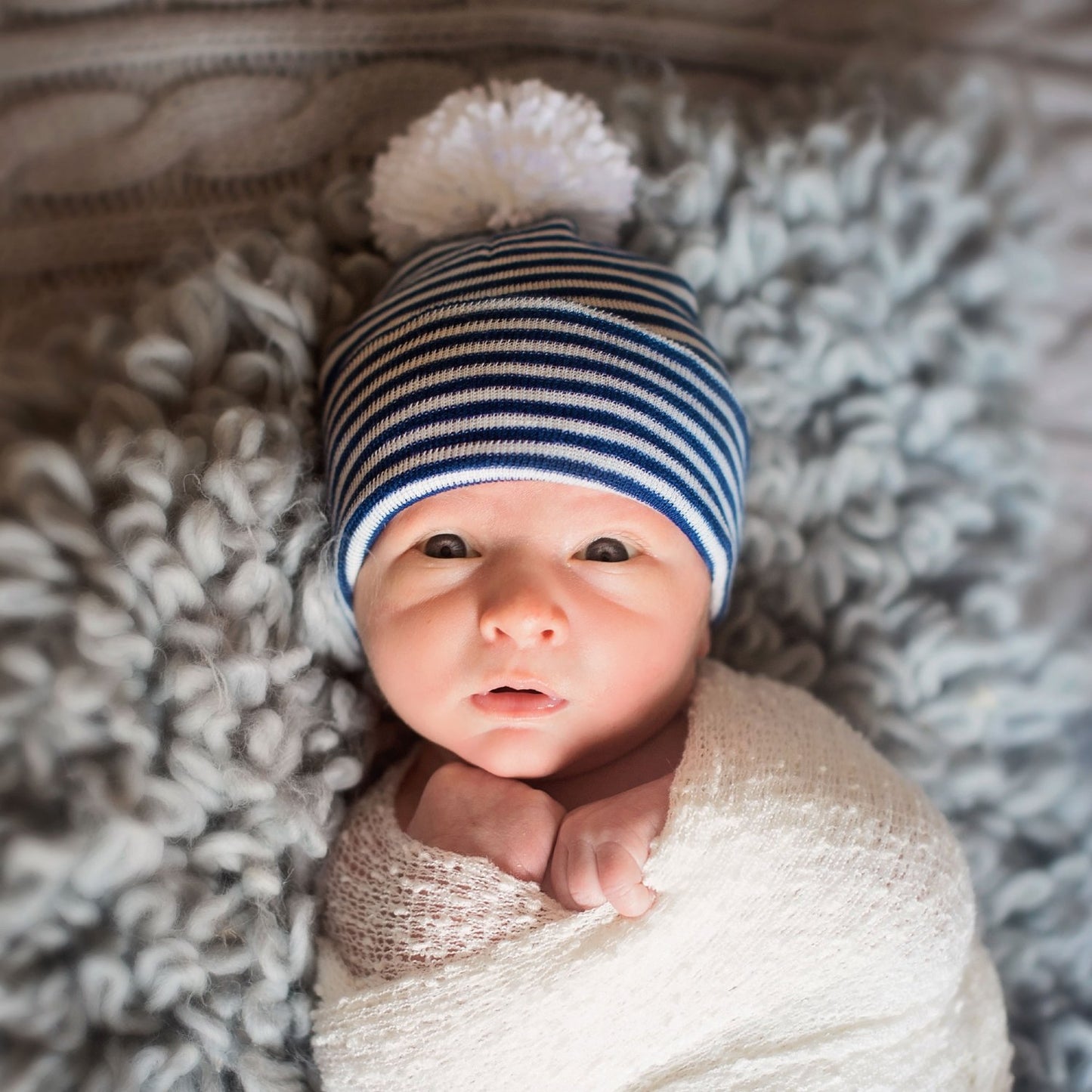 ILYBEAN Pom Pom- Navy/White - Brazos Avenue Market