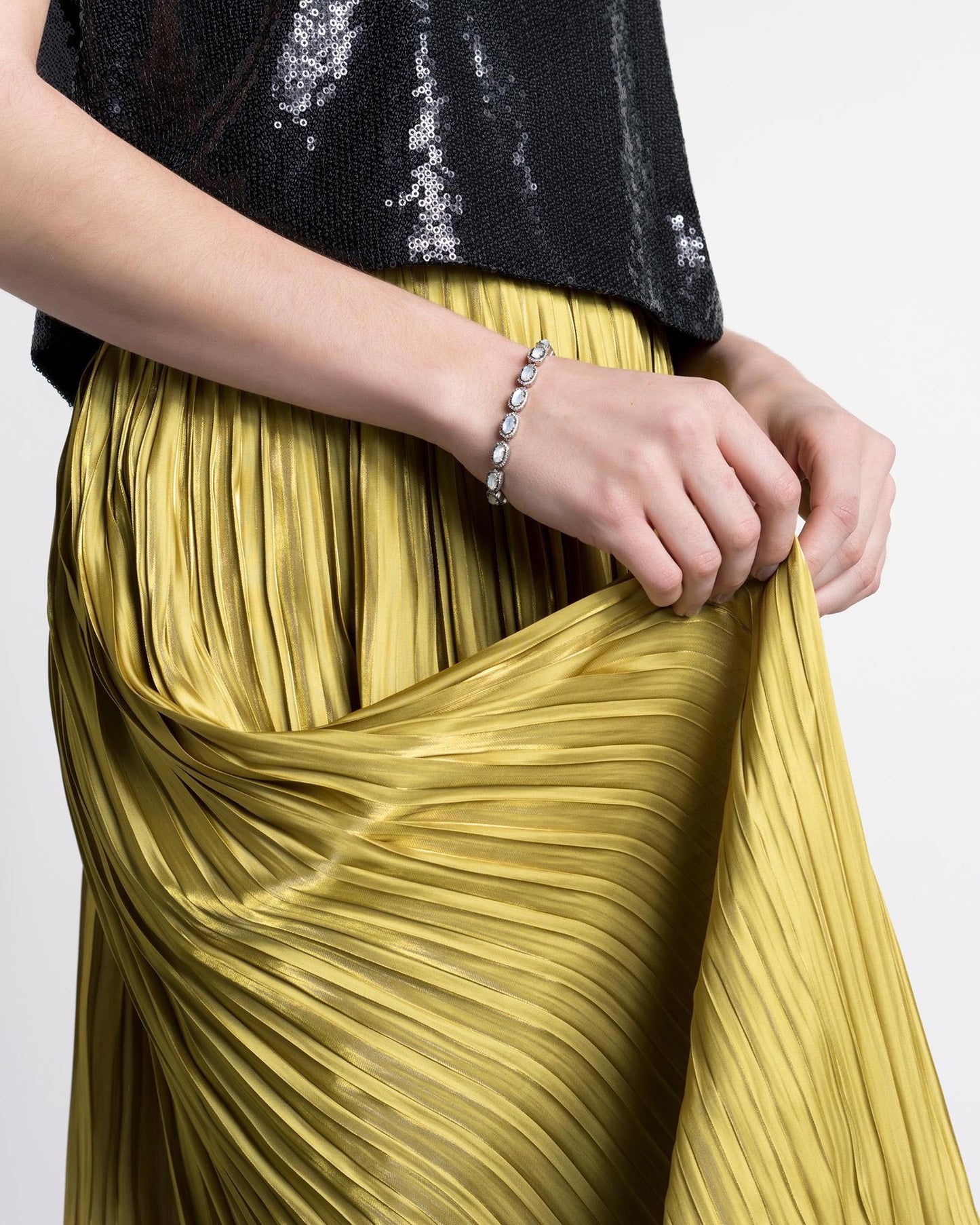 Cole Silver Link Bracelet-Ivory Mother of Pearl - Brazos Avenue Market