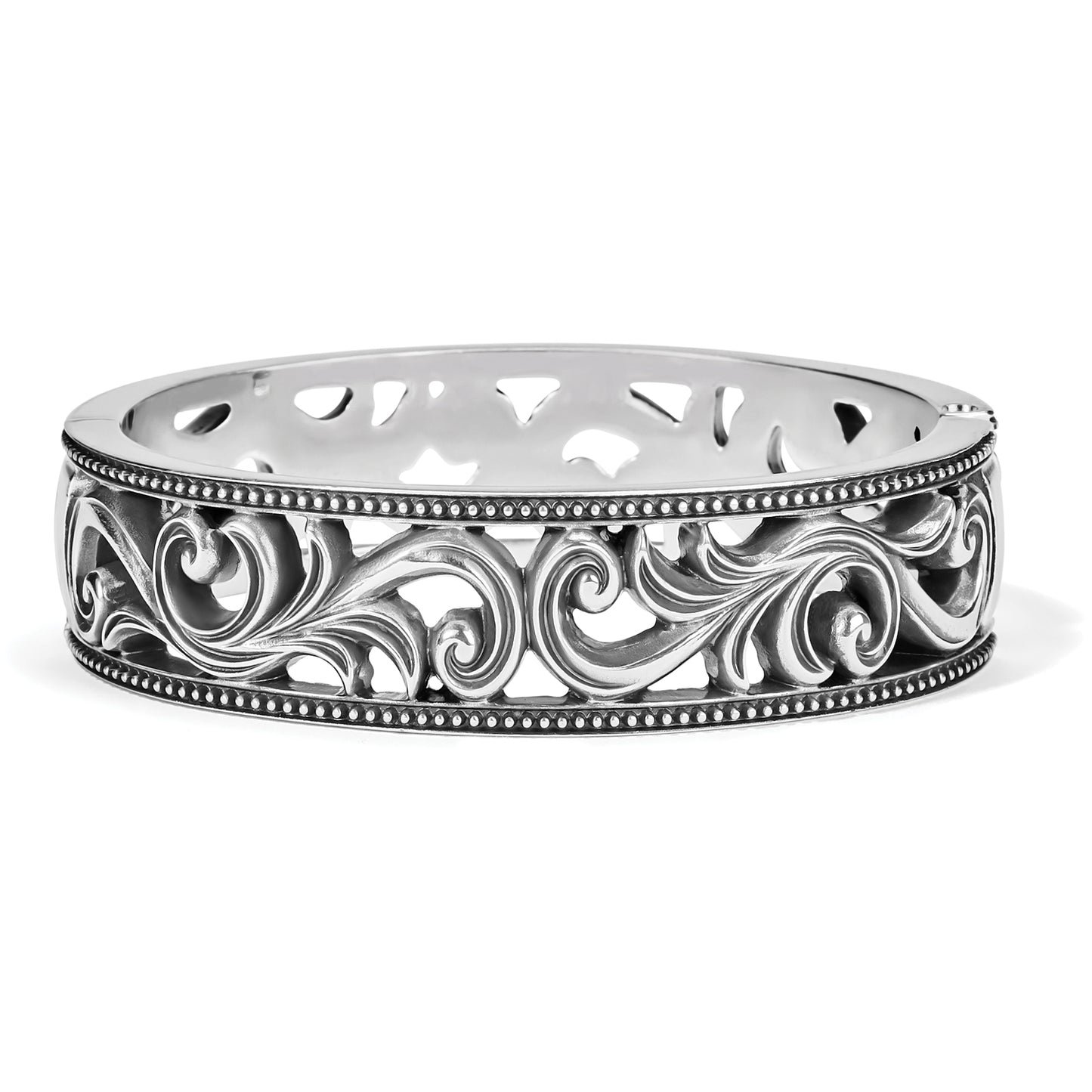 Alana Scroll Hinged Bangle - Brazos Avenue Market