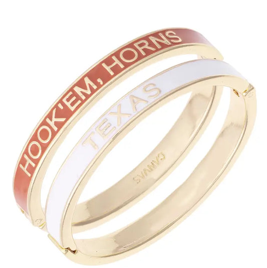 Texas Longhorns Skinny Enamel Hinge Bangle