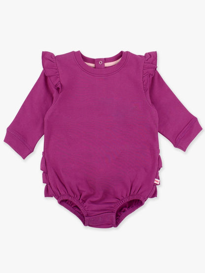 Baby Girls Plum Tart Sweatshirt Bubble Romper - Brazos Avenue Market 