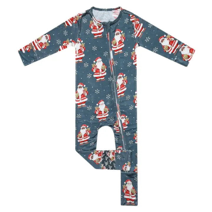 Bamboo Zip-Up Footie Pajama - Santa Claus