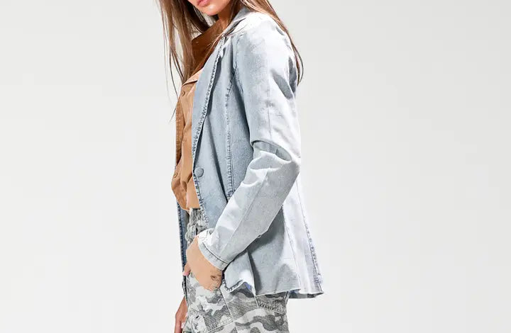 Denim Blazer - Brazos Avenue Market 