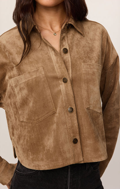 All Day Cropped Suede Jacket