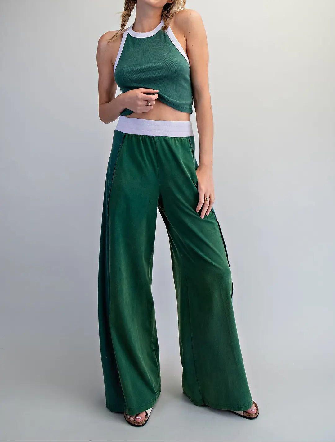 Forest Green Two Piece Set - Brazos Avenue Market 