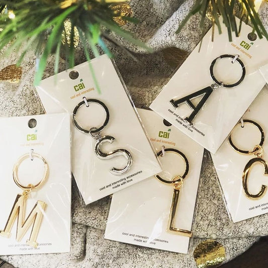 Block Letter Initial Keychain - Brazos Avenue Market 