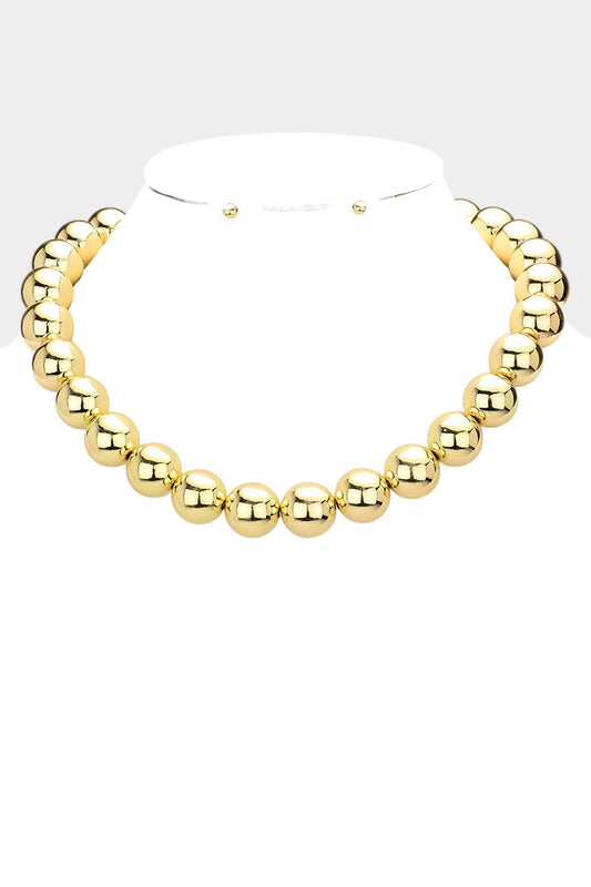 Metal Round Statement Necklace - Brazos Avenue Market 