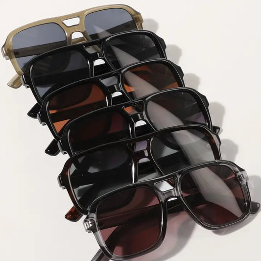 Dark Tinted Square Shape Fashion Sunglasses - Brazos Avenue Market 