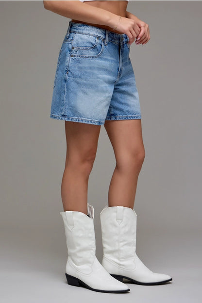 Hidden Jeans Medium Wash Barrel Shorts - Brazos Avenue Market 