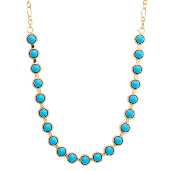 Albuquerque Half Linked Necklace in Turquoise - Brazos Avenue Market 