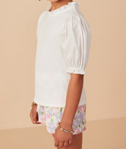 Kids Pleated Cinched Sleeve Top
