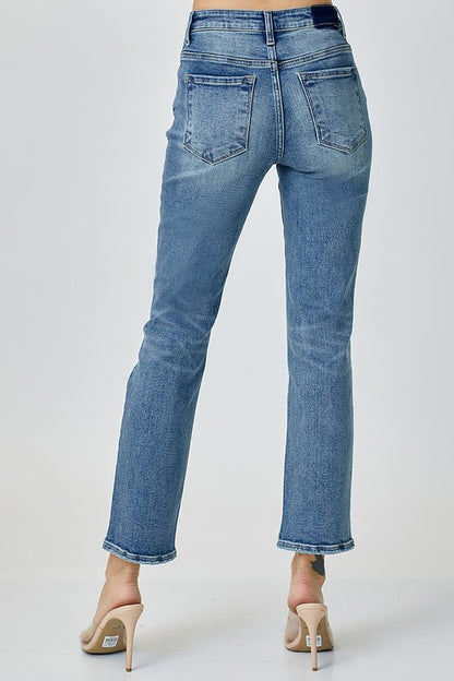 Mid Rise Slim Straight Jeans - Plus Size - Brazos Avenue Market 
