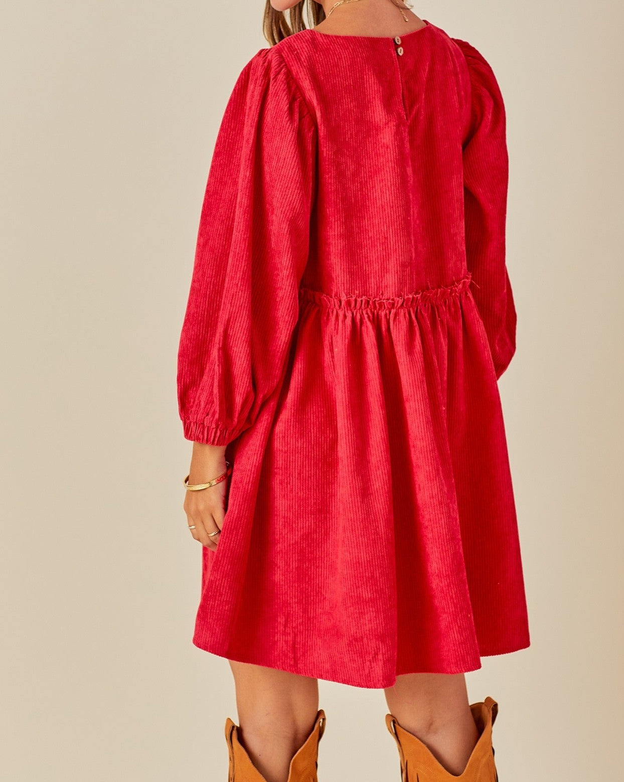 Red Corduroy Dress