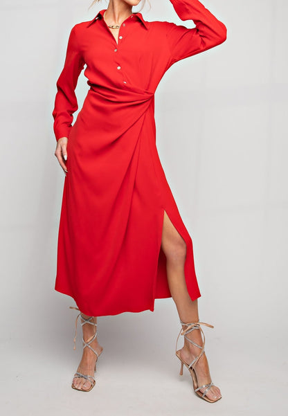 Chic Red Midi Dress