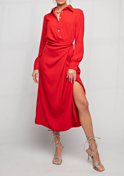 Chic Red Midi Dress