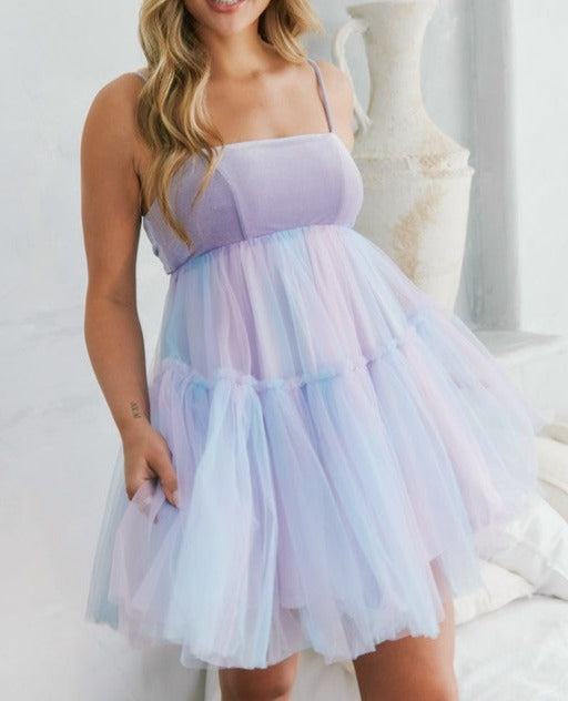 Velvet Lavender Mini Dress