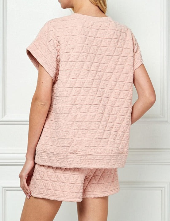 Quilted Short Sleeve Soft Top