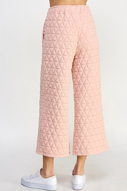 Quilted Cropped Wide Pants