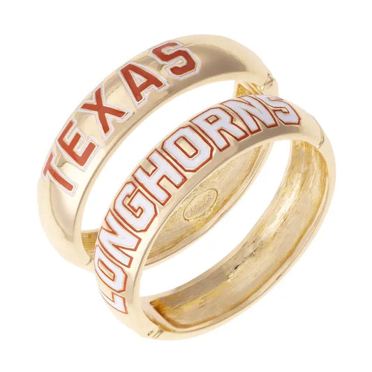 Texas Longhorns Polished Metal Hinge Bangle