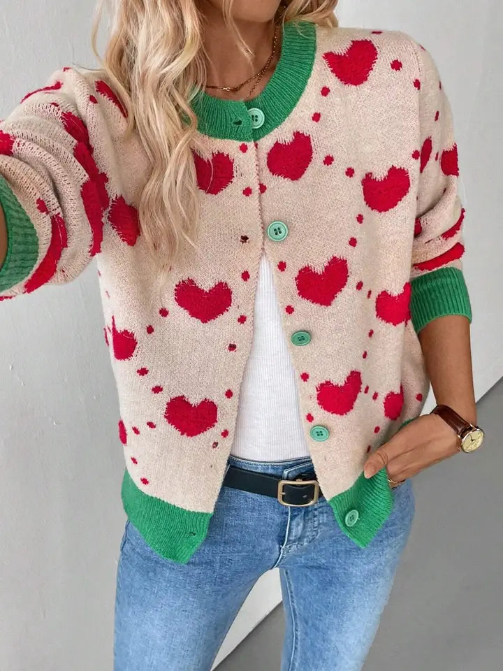 Valentine Day Heart Crochet Cardigan - Brazos Avenue Market 