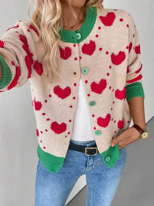 Valentine Day Heart Crochet Cardigan