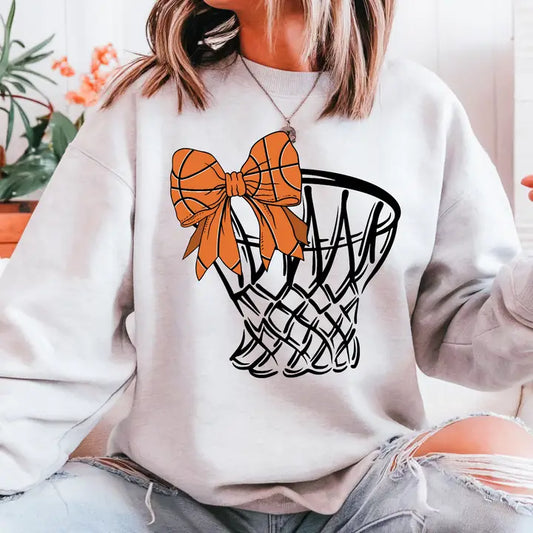 Basketball Bow Crewneck Sweatshirt