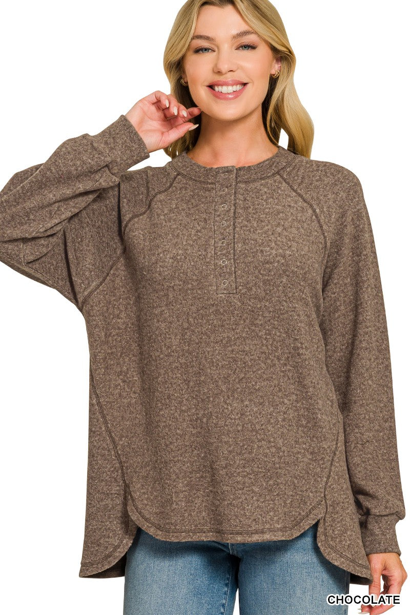 Oversized Henley Sweater