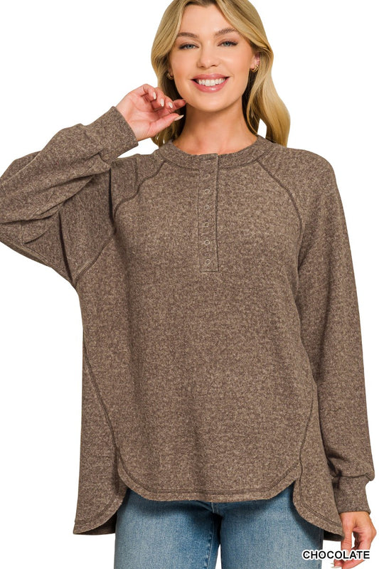 Oversized Henley Sweater