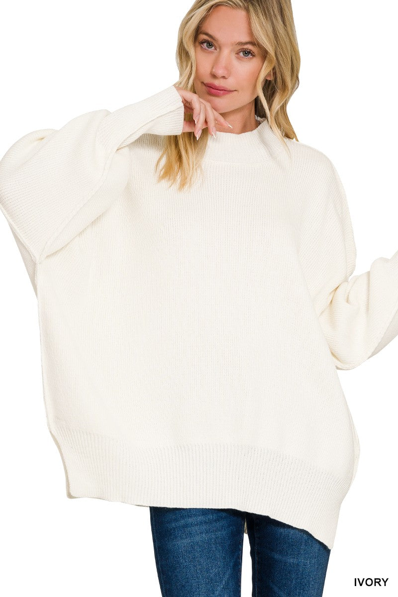 Side Slit Oversized Sweater