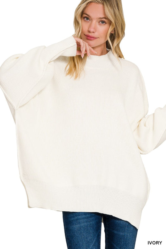 Side Slit Oversized Sweater