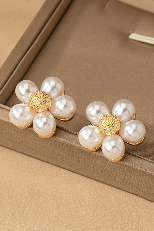 Pearl Flower Stud Earrings - Brazos Avenue Market 