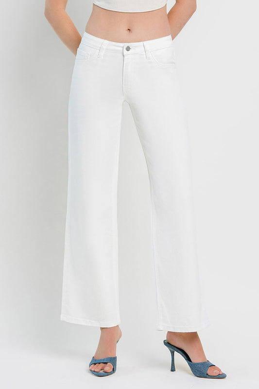 Optic White Mid Rise Jeans