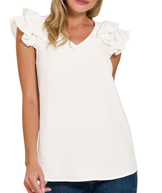 Top With Ruffle Sleeves