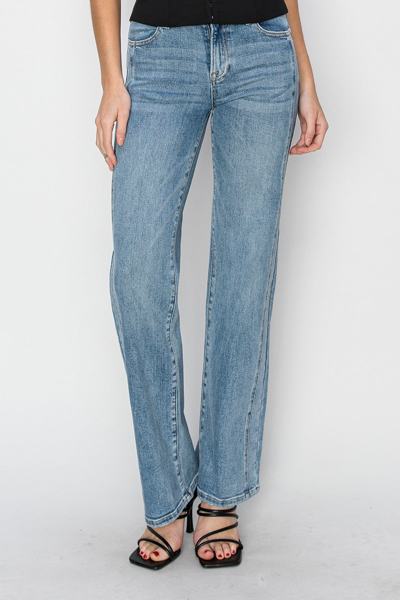 Risen Mid Rise Straight Jeans - Brazos Avenue Market 