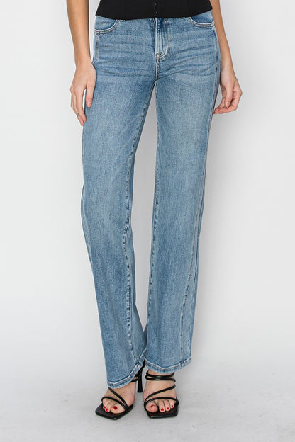 Risen Mid Rise Straight Jeans - Brazos Avenue Market 