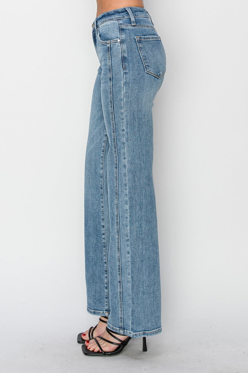 Risen Mid Rise Straight Jeans - Brazos Avenue Market 