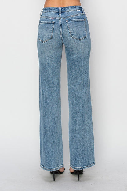 Risen Mid Rise Straight Jeans - Brazos Avenue Market 