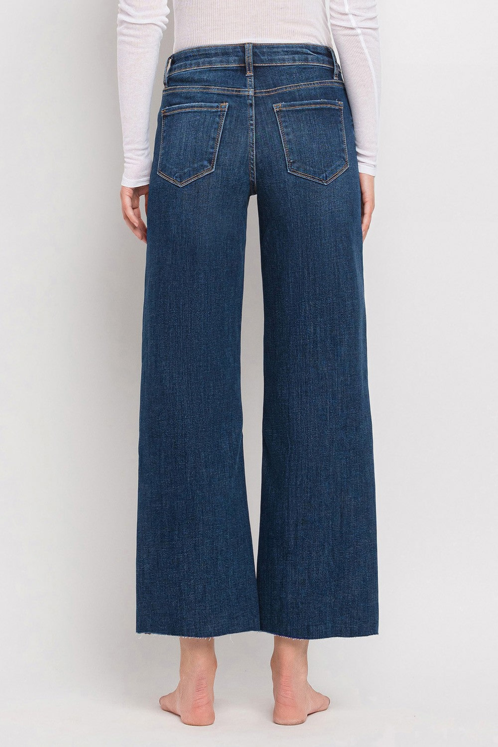 Lovervet Tummy Control Mid Rise Dark Wash Wide Leg Jeans - Brazos Avenue Market 