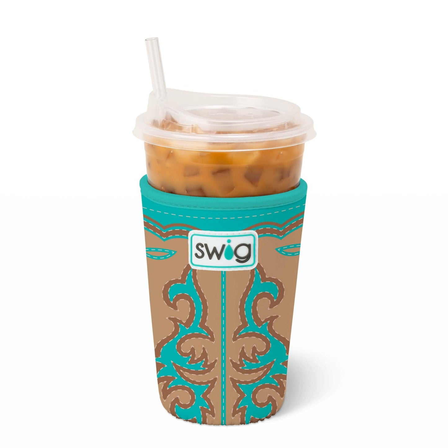 Boot Scootin' Turquoise Iced Cup Coolie - Brazos Avenue Market 