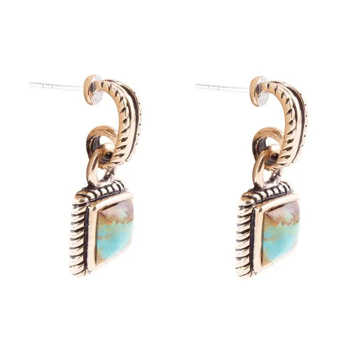 Roped Around Turquoise Earrings