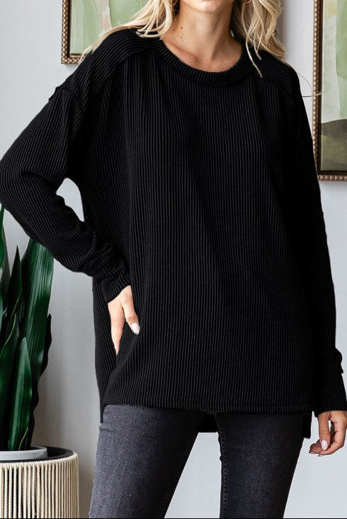 Ribbed Long Sleeve Top