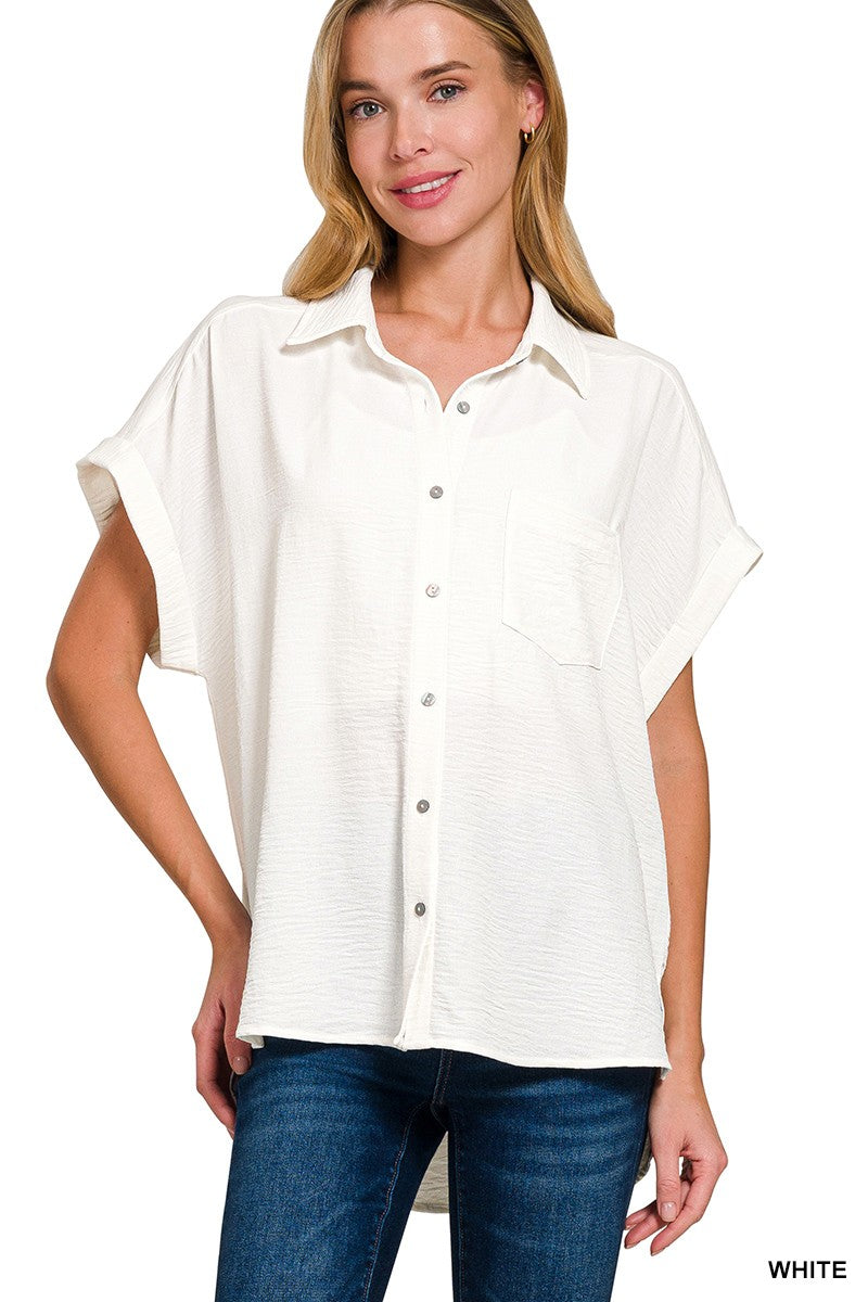 Woven Airflow Button Down - Brazos Avenue Market 