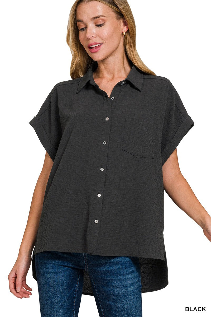 Woven Airflow Button Down - Brazos Avenue Market 