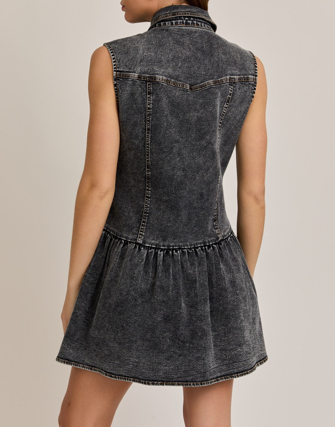Sleeveless Denim  Mini Dress - Brazos Avenue Market 